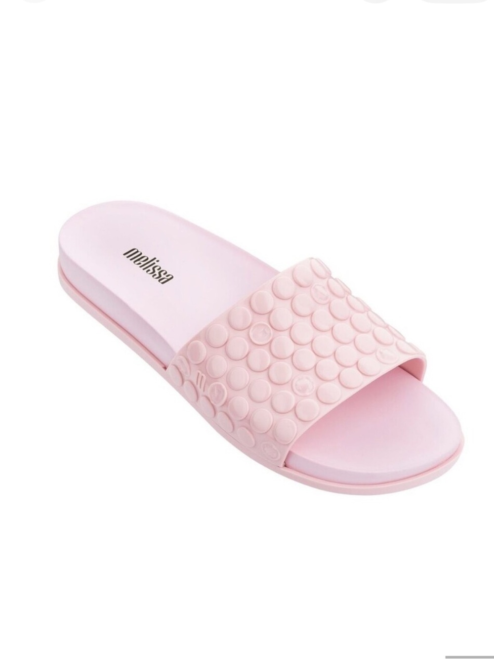 Melissa Pastel Pink Bubble Strap Slide Sandals